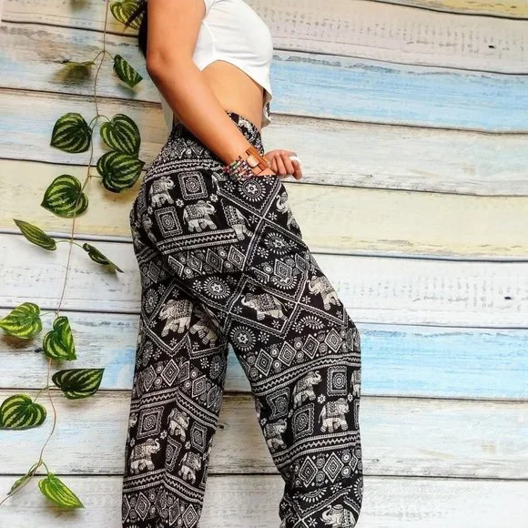Black and white elephant harem pants - Picture 3 of 4